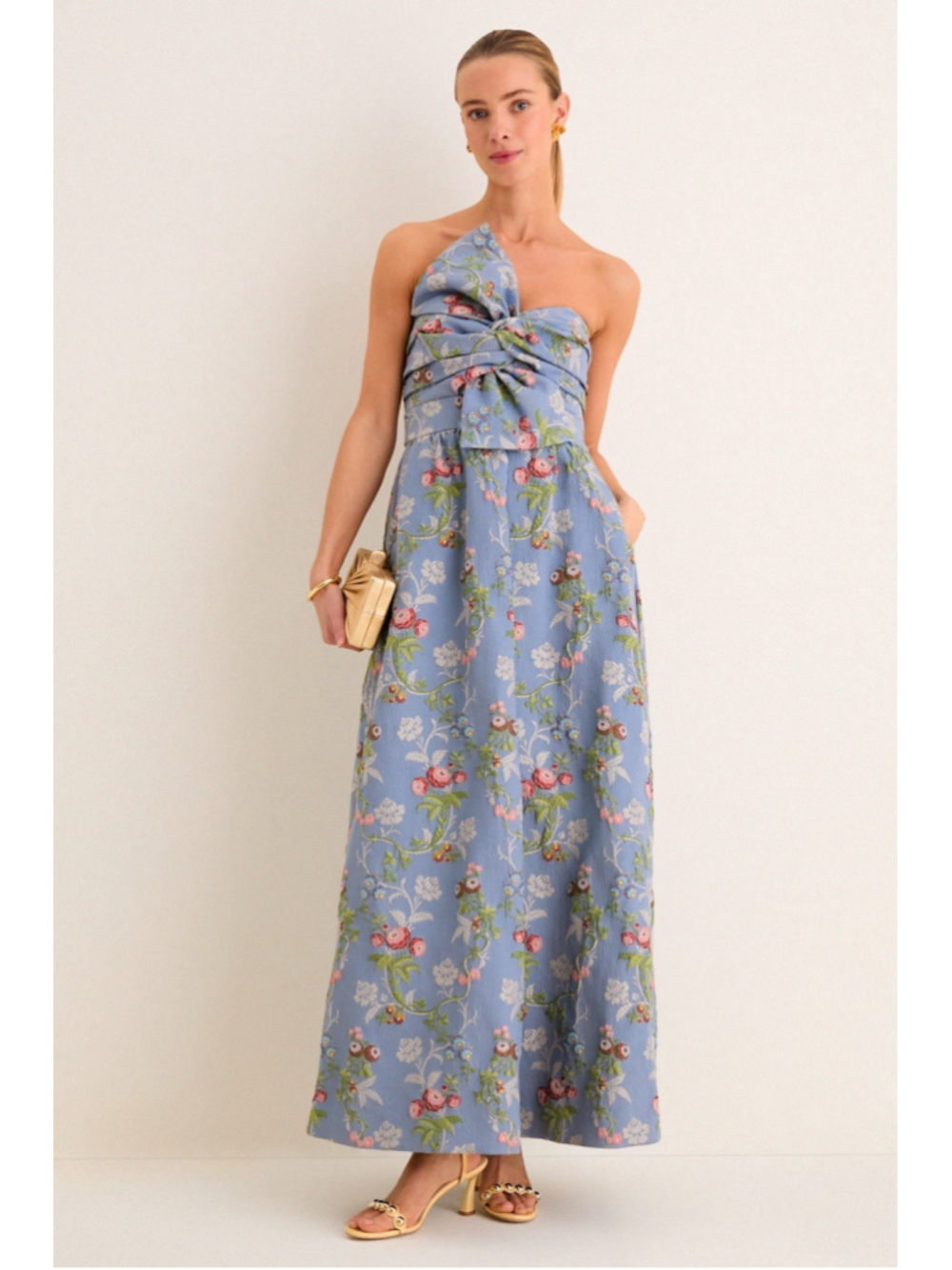 Tuckernuck Trellis Bloom Jacquard Kathleen Gown Strapless Size 6 Wedding Guest